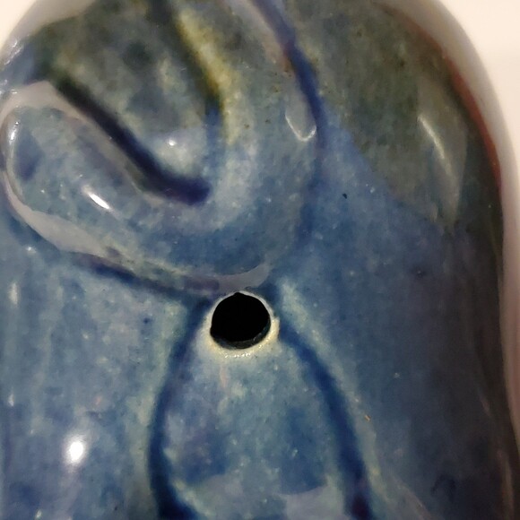 Blue Pig Glazed Figurine Piggy Décor - Picture 5 of 11